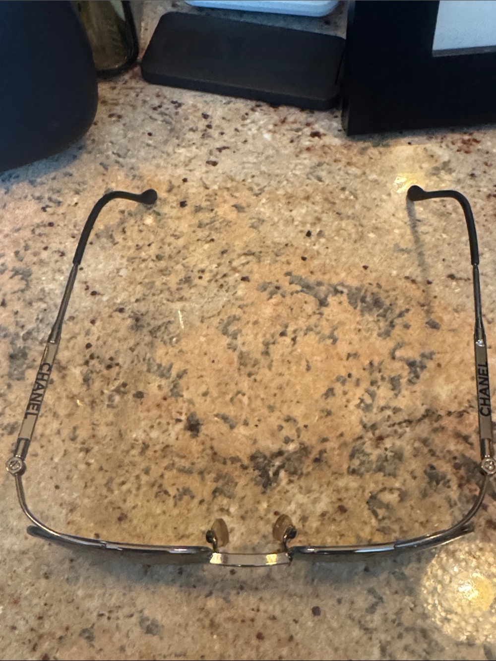 CHANEL Rimless Eyeglasses in Silver and Black